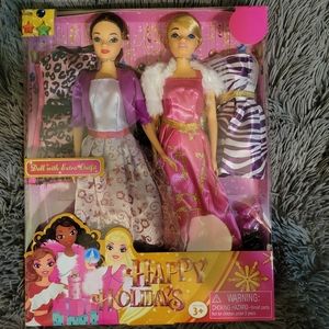 Happy Holidays 2-Doll Pack Set
